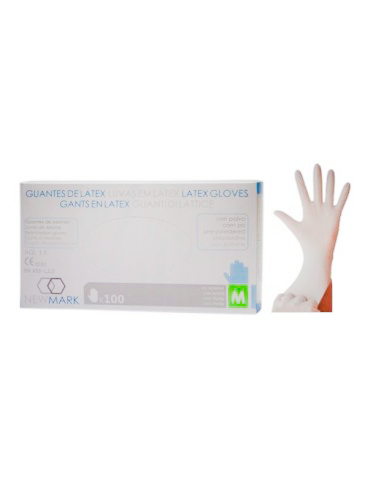 GUANTE DE LATEX SIN POLVO T-M CAJA 100 UNIDADES