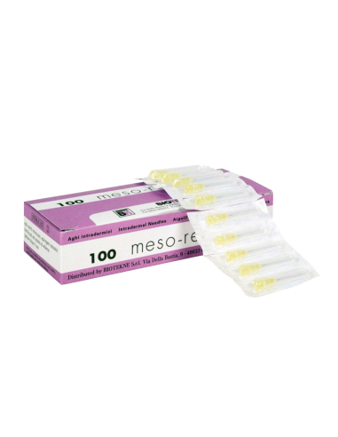 AGUJA MESOTERAPIA 30G 0,3X40MM EXTRA LARGA MESORELLE CAJA 100 (AMARILLO)