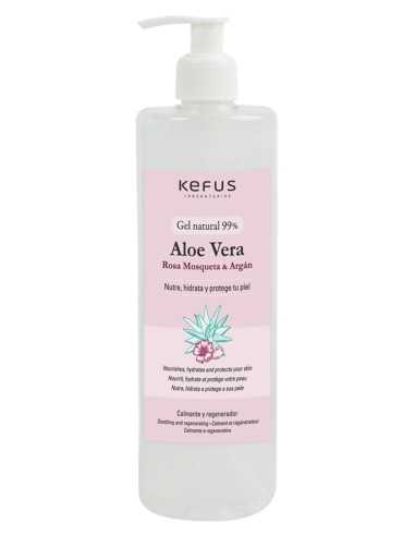 GEL DE ROSA MOSQUETA + ARGAN + ALOE VERA 500 ML.