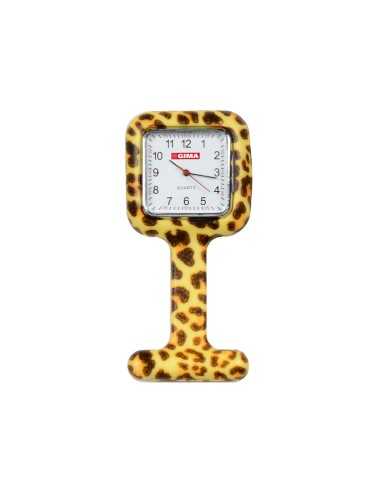 RELOJ ENFERMERIA CUADRADO ESTAMPADO LEOPARDO