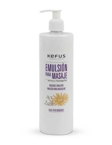 EMULSION DE MASAJE CON ARNICA Y HARPAGOFITO KEFUS CON DISPENSADOR, 500 ML