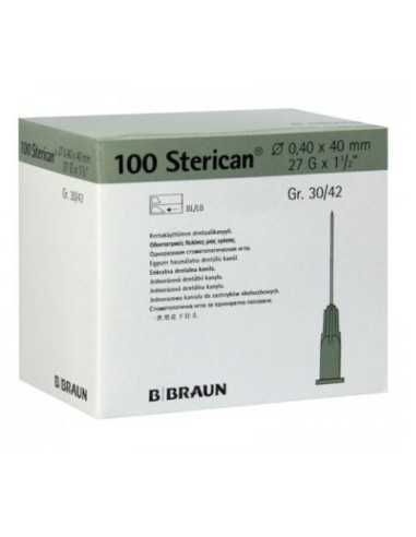 AGUJA 0,4mm X 40mm, 27G 1 1/2" CAJA 100 UDS. BRAUN MEDICAL (gris)