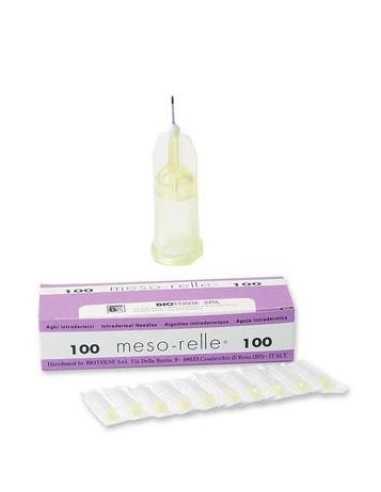 AGUJA MESOTERAPIA 30G 0,3X12 MESORELLE CAJA 100 (AMARILLO)