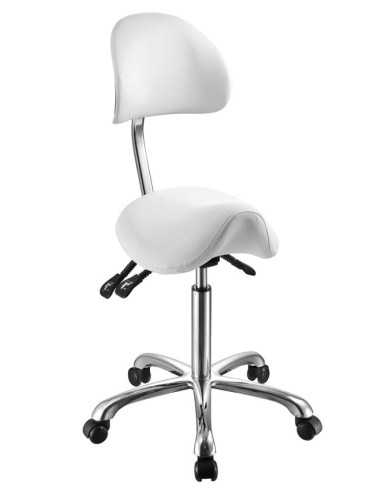 TABURETE ERGONOMICO CON RESPALDO ENVOLVENTE 1025A NOBLE ECOLINE COLOR BLANCO